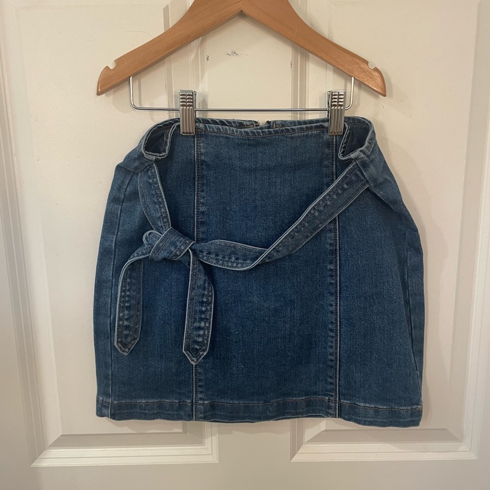 PacSun jean skirt with tie